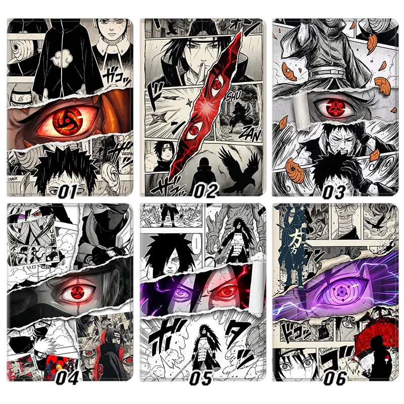 Ninja Anime Sasuke Uchiha Itachi Madara Obito Kakashi Sharingan Eye Manga Comic Pattern Tablet Case