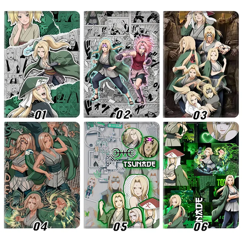 Ninja Anime Tsunade Fifth Hokage Anime Manga Graphic Trifold Stand Silk Texture Smart Tablet Case