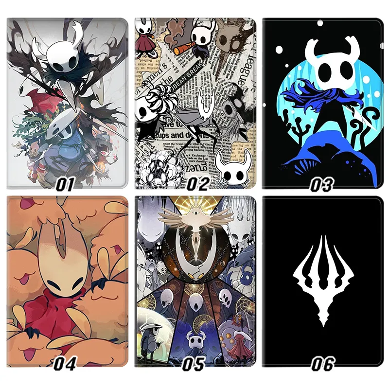 Hollow Knight Game Knight HornAlien Visitor Graphic Trifold Stand Silk Texture Smart Tablet Case