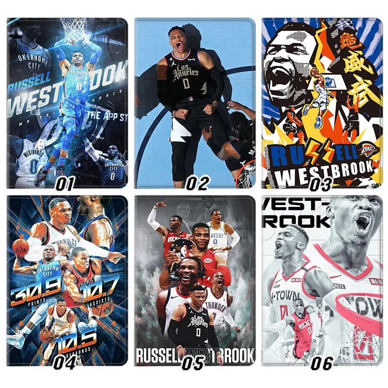 Russell Westbrook NBA BaskAlien Visitorball Star Graphic Trifold Stand Silk Texture Smart Tablet Case
