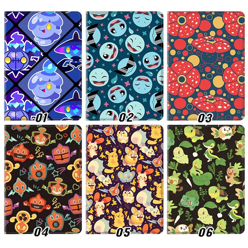 Creature Collection Cute Anime Pattern Seamless Graphic Trifold Stand Silk Texture Smart Tablet Case