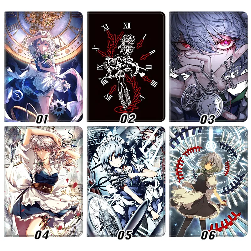 Touhou Project Sakuya Izayoi Anime Graphic Trifold Stand Silk Texture Smart Tablet Case