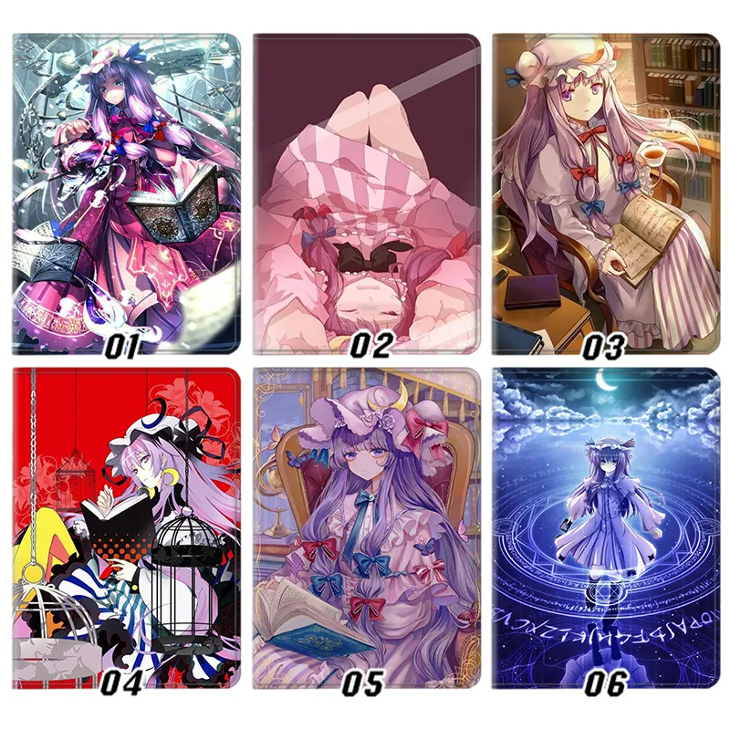 Touhou Project Patchouli Knowledge Anime Graphic Trifold Stand Silk Texture Smart Tablet Case