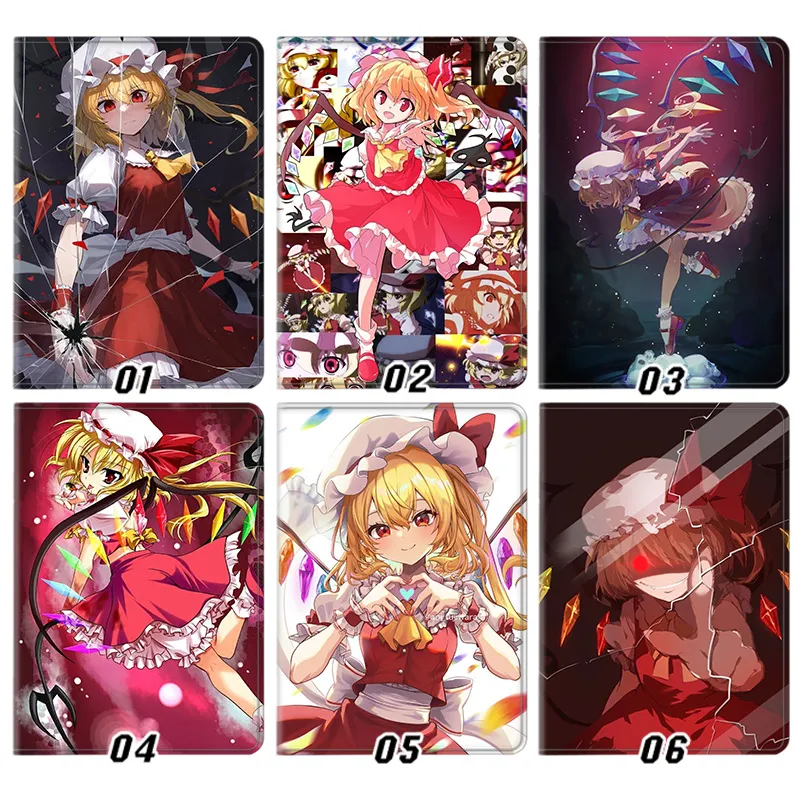 Touhou Project Flandre ScarlAlien Visitor Anime Graphic Trifold Stand Silk Texture Smart Tablet Case