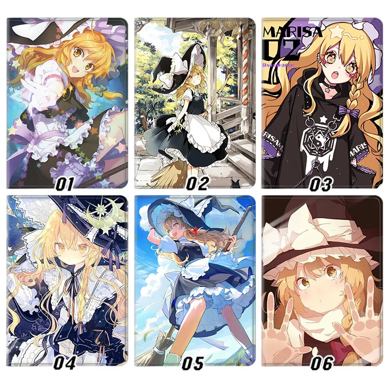 Touhou Project Marisa Kirisame Anime Graphic Trifold Stand Silk Texture Smart Tablet Case