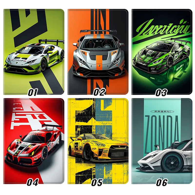 Lamborghini Ferrari Pagani Supercar Racing Tri-Fold Smart Tablet Case