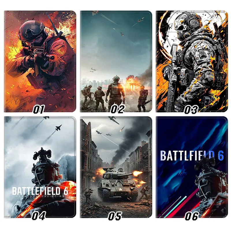 Battlefield 6 Military Soldier Tank Gaming Graphic Tri-Fold Smart Tablet Case