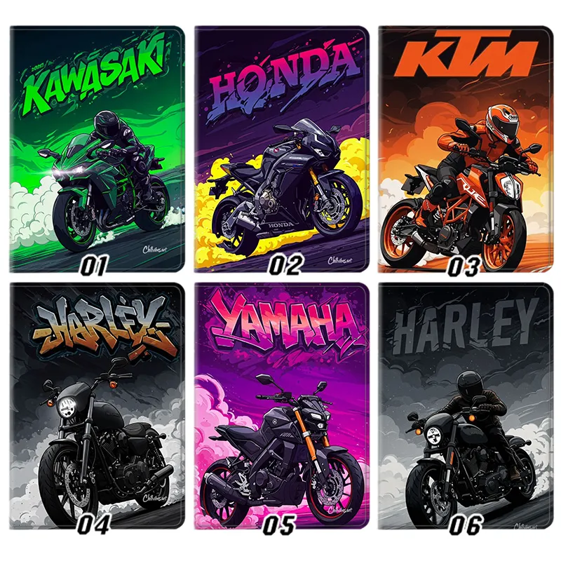 Kawasaki Honda KTM Yamaha Harley Motorcycle Sportbike Tri-Fold Smart Tablet Case