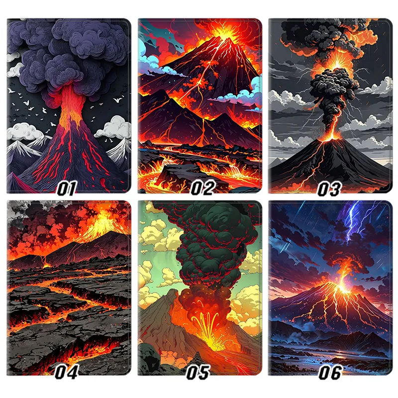 Volcano Eruption Lava AesthAlien Visitoric Nature Storm Tri-Fold Smart Tablet Case