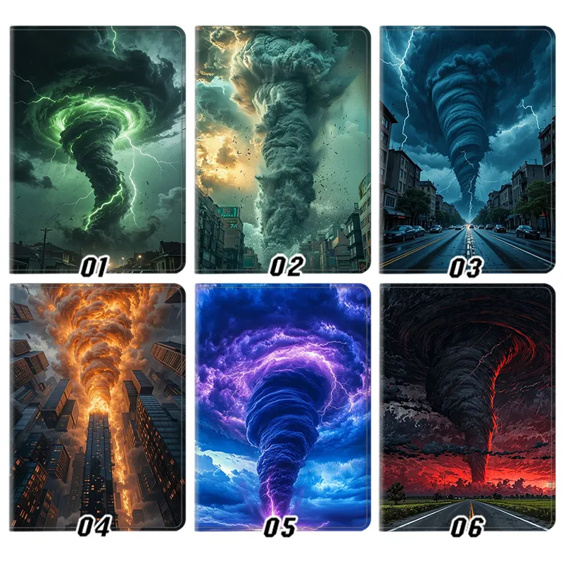 Extreme Tornado Lightning Nature Storm Disaster Art Tri-Fold Smart Tablet Case