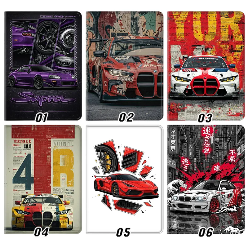 JDM JDM Racing Car & Supercar Graphic Print Tri-Fold Smart Tablet Case