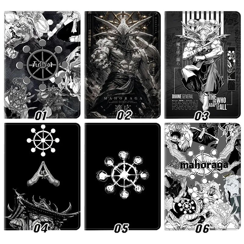 Curse Exorcist Mahoraga Divine General Eight-Handled Sword Graphic Print Tri-Fold Smart Sleep Silk Texture Tablet Case