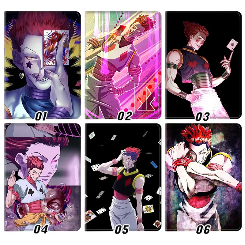 Hunter x Hunter Hisoka Morow Phantom Troupe Poker Card Graphic Print Tri-Fold Smart Sleep Silk Texture Tablet Case