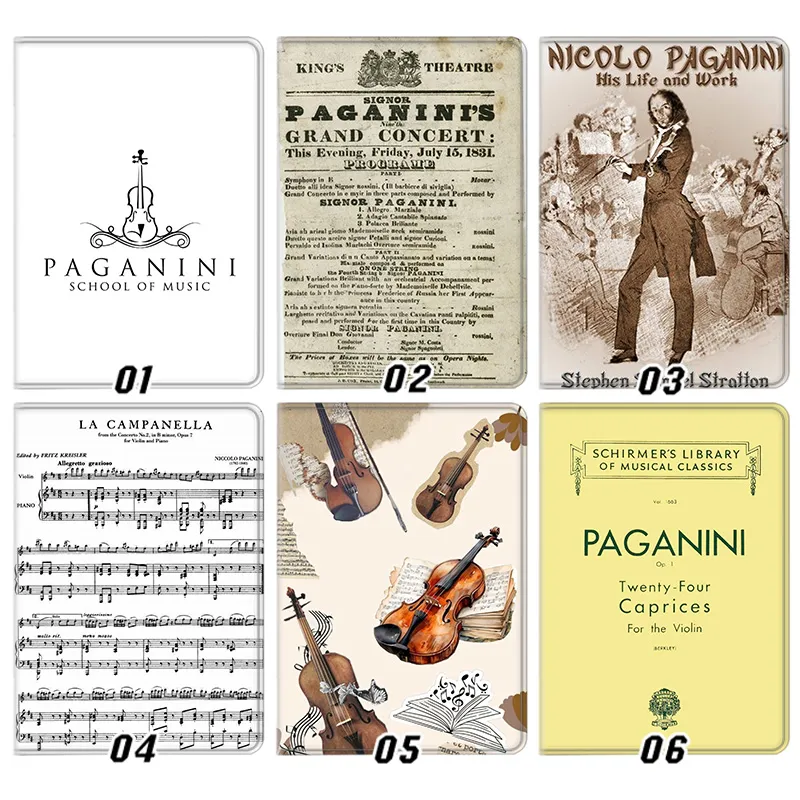 Niccolo Paganini Violin SheAlien Visitor Music La Campanella Vintage Concert Poster Tri-Fold Smart Sleep Silk Texture Tablet Case