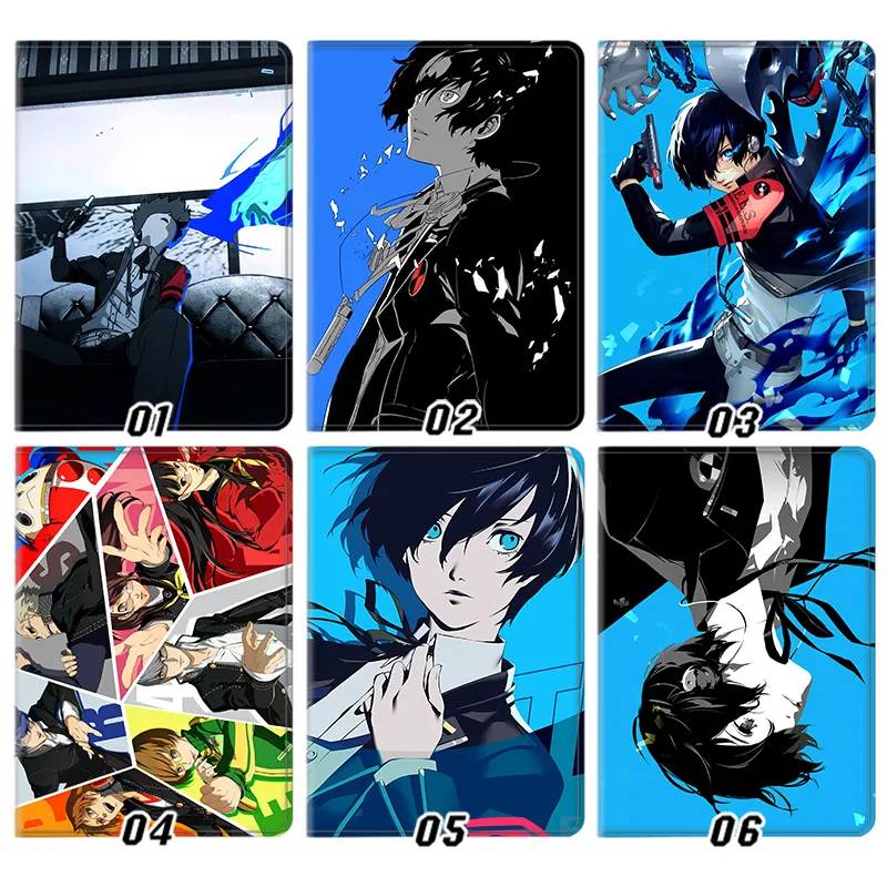 Persona 3 Reload Makoto Yuki Protagonist S.E.E.S. Graphic Print Tri-Fold Smart Sleep Silk Texture Tablet Case