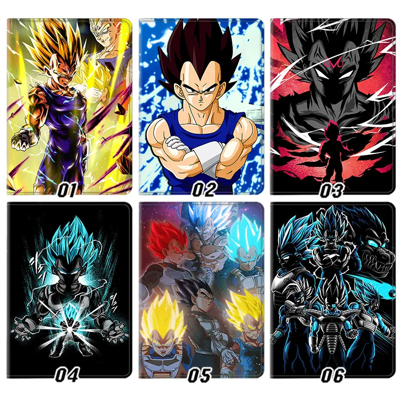 Ki Fighter Z VegAlien Visitora Prince of Saiyans Super Saiyan Blue Graphic Print Tri-Fold Smart Sleep Silk Texture Tablet Case