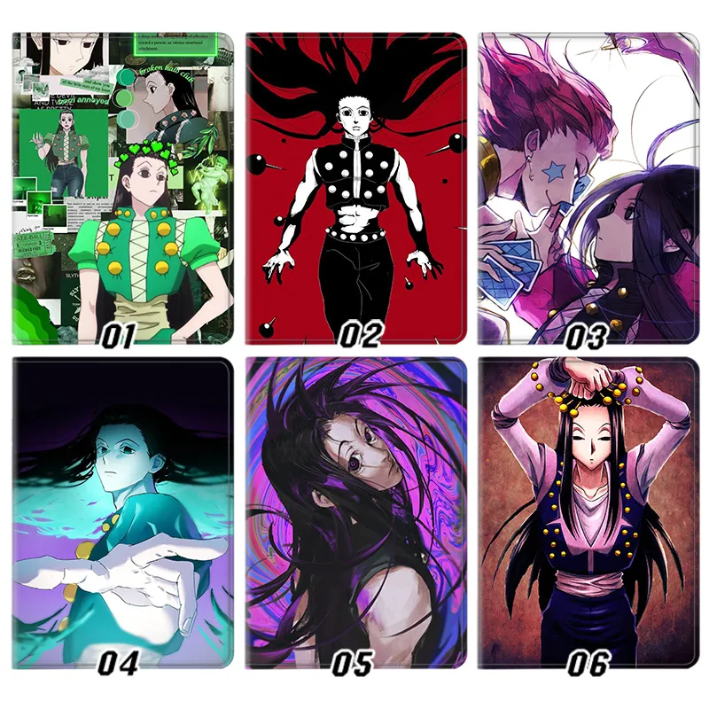 Hunter x Hunter Illumi Zoldyck Hisoka Assassin Graphic Print Tri-Fold Smart Sleep Silk Texture Tablet Case