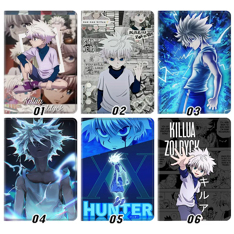 Hunter x Hunter Killua Zoldyck Godspeed Lightning Graphic Print Tri-Fold Smart Sleep Silk Texture Tablet Case