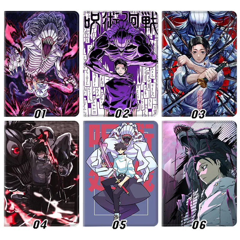 Curse Exorcist Yuta Okkotsu & Rika Orimoto Cursed Spirit Graphic Print Tri-Fold Smart Sleep Silk Texture Tablet Case