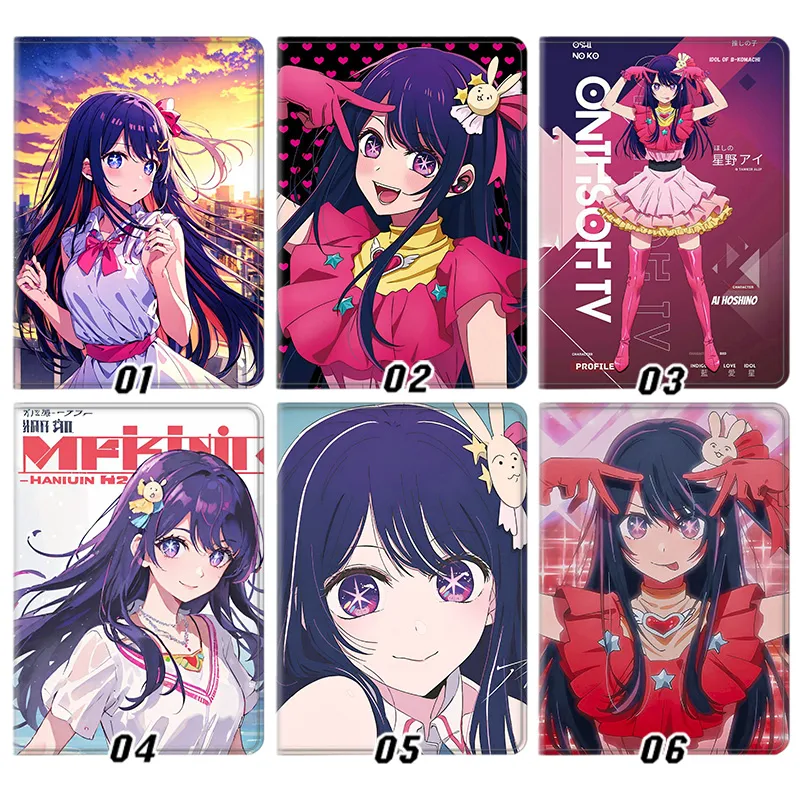 Oshi no Ko Ai Hoshino Idol Star Eyes Graphic Print Tri-Fold Smart Sleep Silk Texture Tablet Case