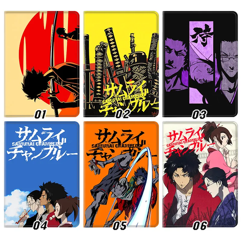 Samurai Champloo Mugen Jin Fuu Graphic Print Tri-Fold Smart Sleep Silk Texture Tablet Case