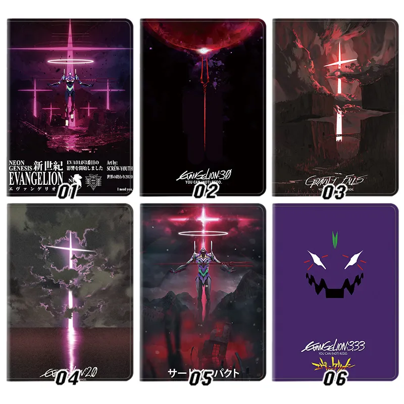 EVA Anime Unit-01 & Cross Abstract Graphic Print Tri-Fold Smart Sleep Silk Texture Tablet Case