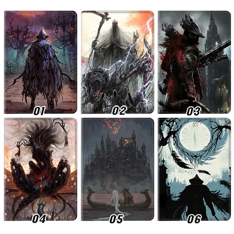Bloodborne Hunter Yharnam Dark Fantasy Gothic Smart Trifold Tablet Case