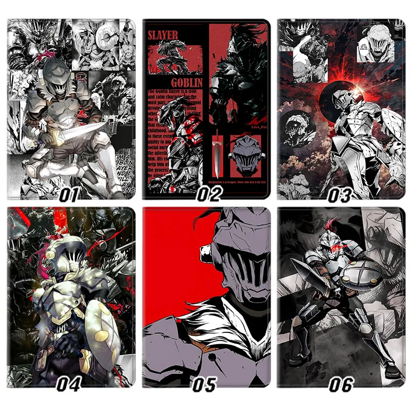 Goblin Slayer Anime Character Collage Trifold Leather Tablet Case