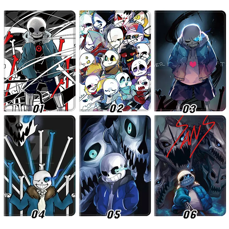 Undertale Sans AU Multi-Character Art Print Flip Leather Tablet Case