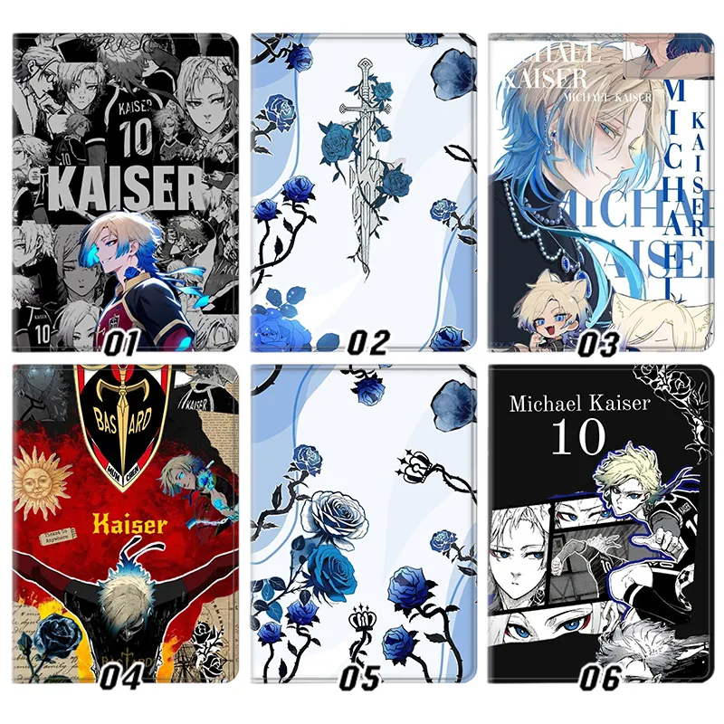Blue Lock Michael Kaiser Anime Flip Leather Tablet Case