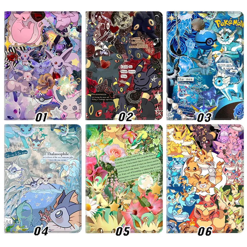 Creature Collection Eeveelutions Espeon Umbreon Vaporeon Leafeon Cute Anime Gaming Tablet Case