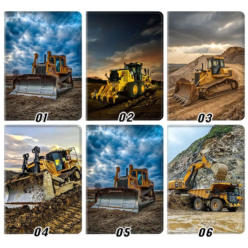 CAT Caterpillar Heavy Machinery Construction Bulldozer Excavator Vehicle Tablet Case