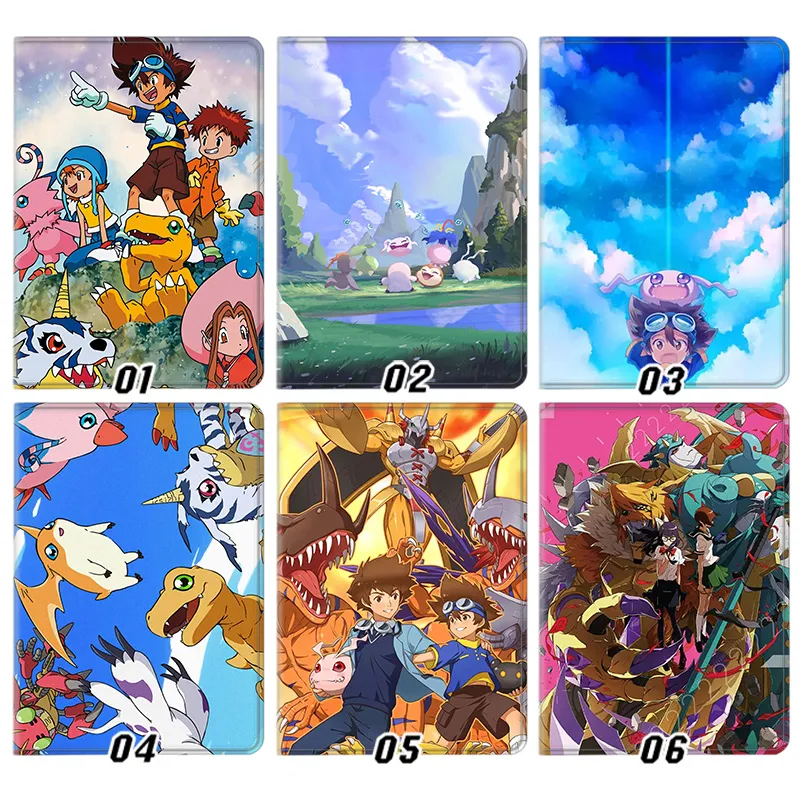 Digimon Adventure — Tai Kamiya Agumon Anime Cast Graphic Silk Texture Smart Flip Tablet Case