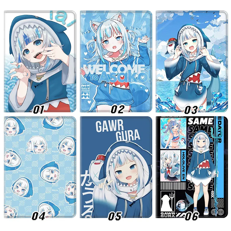 Hololive VTuber — Gawr Gura Shark Girl Anime Graphic Silk Texture Smart Flip Tablet Case