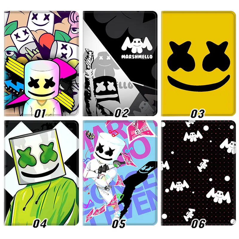 Marshmello DJ — Iconic HelmAlien Visitor Logo Graphic Silk Texture Smart Flip Tablet Case