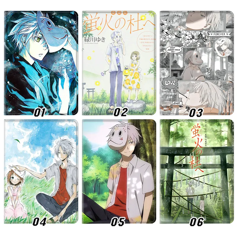 Hotarubi no Mori e Gin Hotaru Anime Silk Texture Flip Leather Tablet Case
