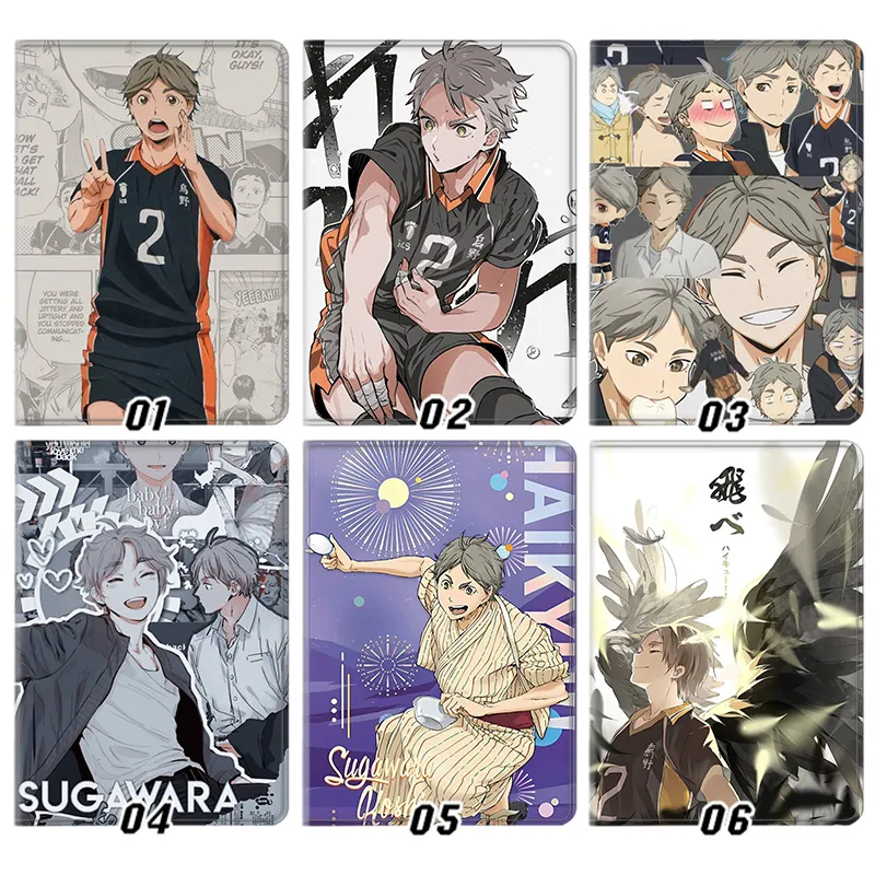 Haikyuu Koshi Sugawara Karasuno High Anime Silk Texture Flip Leather Tablet Case