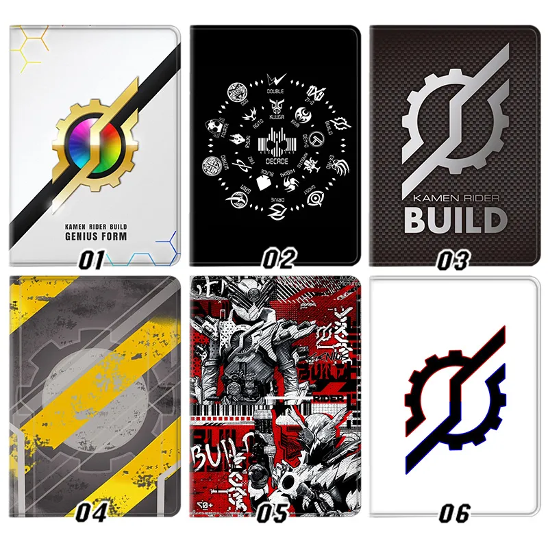 Kamen Rider Build Genius Form Emblem Heisei Logo Tokusatsu Silk Texture Flip Leather Tablet Case