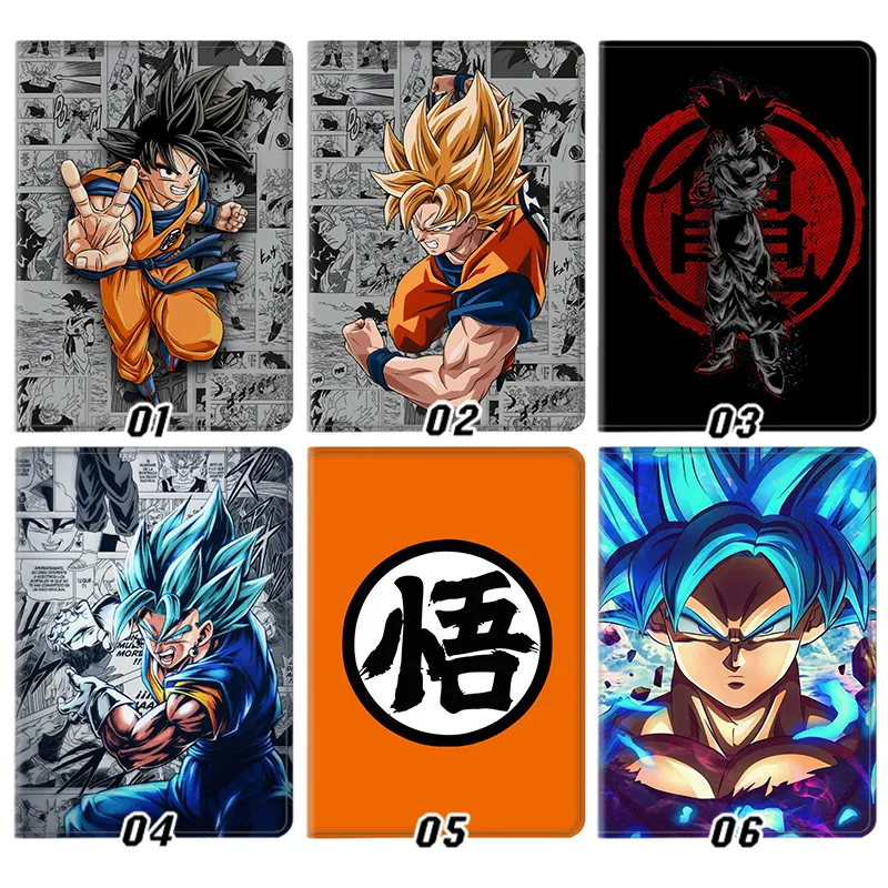Ki Fighter Z Son Goku Super Saiyan Vegito Anime Silk Texture Flip Leather Tablet Case