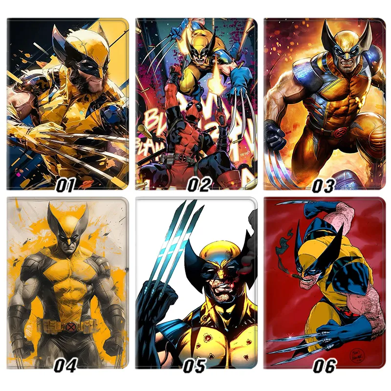 Hero Comic Wolverine Logan Deadpool X-Men Comic Silk Texture Flip Leather Tablet Case