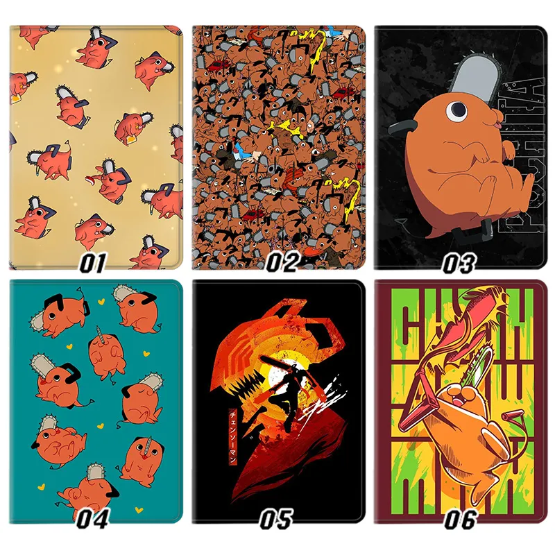 Chainsaw Man Pochita Anime Silk Texture Flip Leather Tablet Case