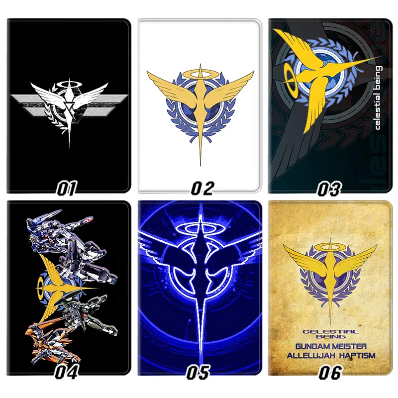 Gundam 00 Celestial Being Logo Mobile Suit Anime Silk Texture Flip Leather Tablet Case