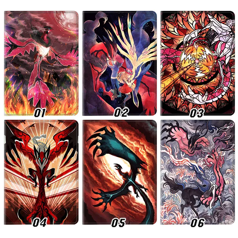 Creature Collection Yveltal Xerneas Legendary XY Anime Silk Texture Flip Leather Tablet Case