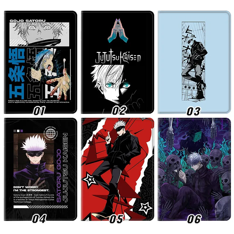 Curse Exorcist Satoru Gojo Anime Silk Texture Flip Leather Tablet Case