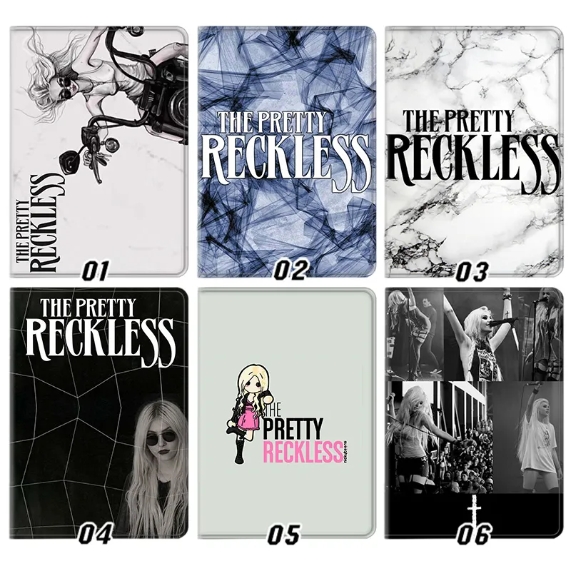 The PrAlien Visitorty Reckless Taylor Momsen Rock Band Graphic Silk Texture Flip Folio Tablet Case