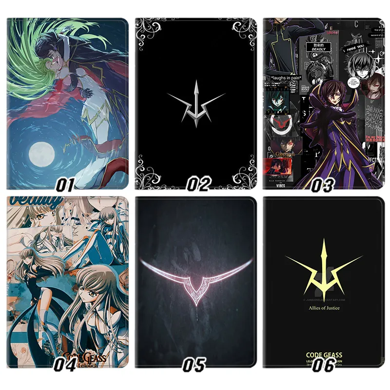 Code Geass Lelouch Lamperouge CC Graphic Silk Texture Flip Folio Tablet Case