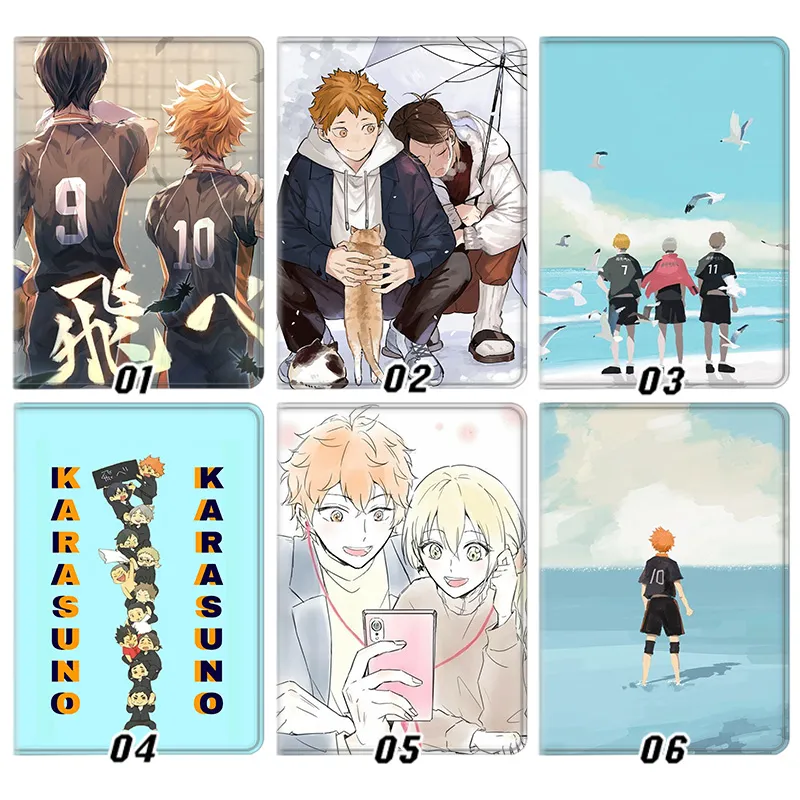 Haikyuu Karasuno Hinata Shoyo Kageyama Tobio Graphic Silk Texture Flip Folio Tablet Case