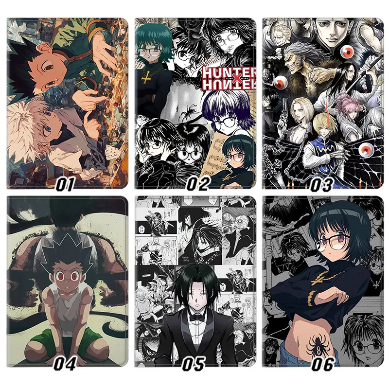 Hunter x Hunter Gon Killua Shizuku Phantom Troupe Graphic Silk Texture Flip Folio Tablet Case