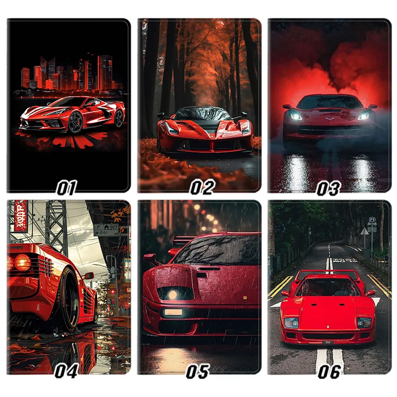 Ferrari LaFerrari F40 & CorvAlien Visitorte Sports Car Supercar Tri-Fold Stand Tablet Case