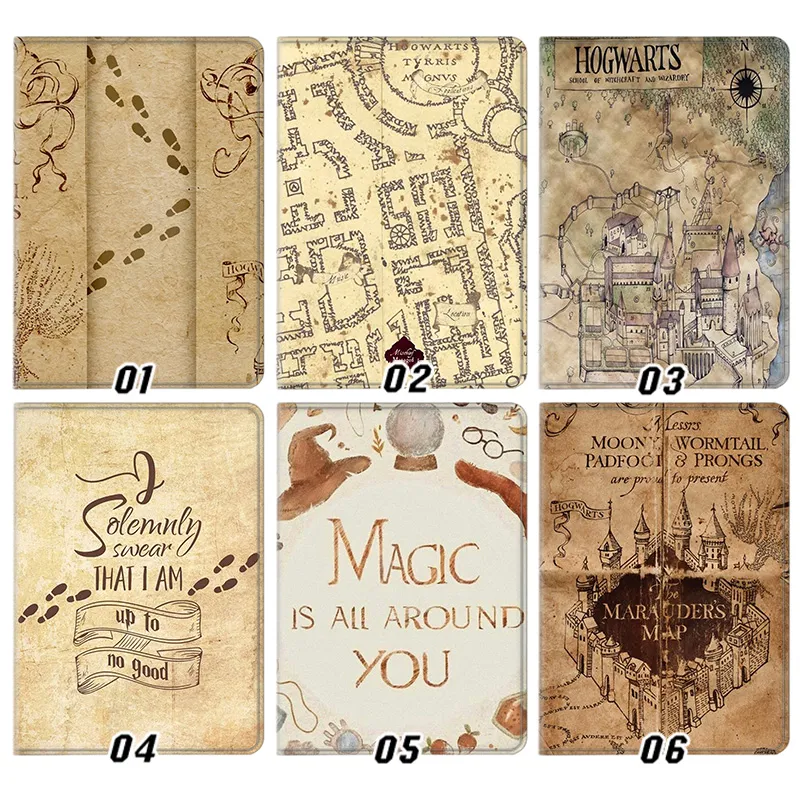 Wizard Tales Marauder's Map Magic Academy Vintage Magic Tri-Fold Stand Tablet Case